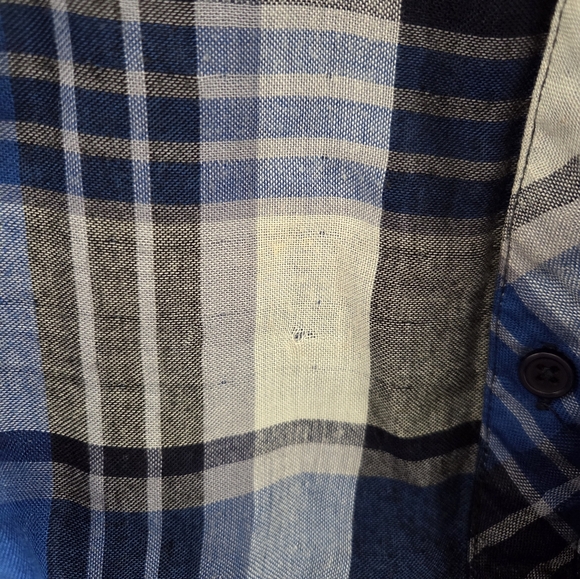 Rails Plaid Blue Black White Long Sleeve Shirt Large - Picture 6 of 6